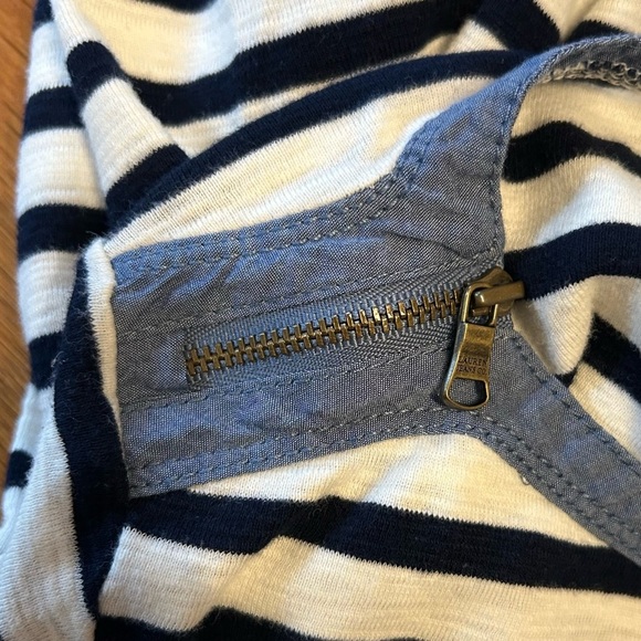 Ralph Lauren Jeans Co Striped 3/4 Long Sleeve Shoulder Zip Top SZ 2X Blue White - Picture 5 of 8